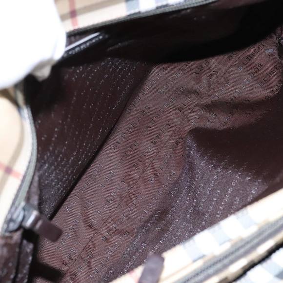 BURBERRY Nova Check Hand Bag PVC Beige Auth 103797 - Picture 11 of 16